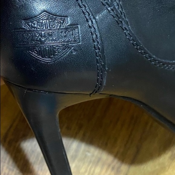 Harley Davidson Black Stiletto Ankle Boots Size 6 - Picture 5 of 9